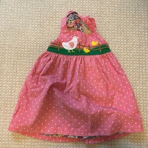 Pink Baby Boden chicken dress 12-18 months